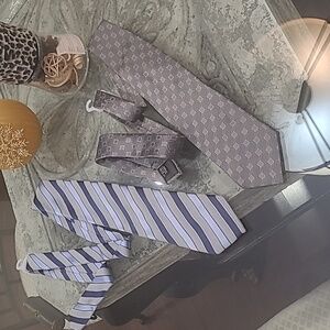 GIORGIO ARMANI AND ZEGNA SET OF TWO SILK TIES MADE IN ITALY NEW